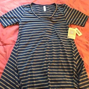 Lularoe Grey and Blue Perfect T